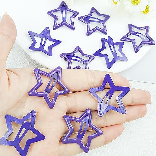 Pinzas para cabello estrella morado oscuro, 10 piezas miniatura 2