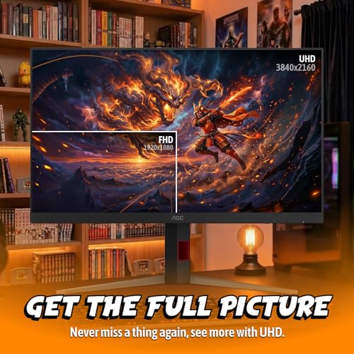 Image of AOC 32 inch Gaming Monitor 4K Mini-LED 240Hz HDR1000 G-SYNC Compati. U32G4ZMN | 2560x1440 Ultra Wide Computer Monitor, VA, 1ms GtG, Adaptive Sync, DP 1.4, HDMI 2.0, Height Adjustable, VESA Mount