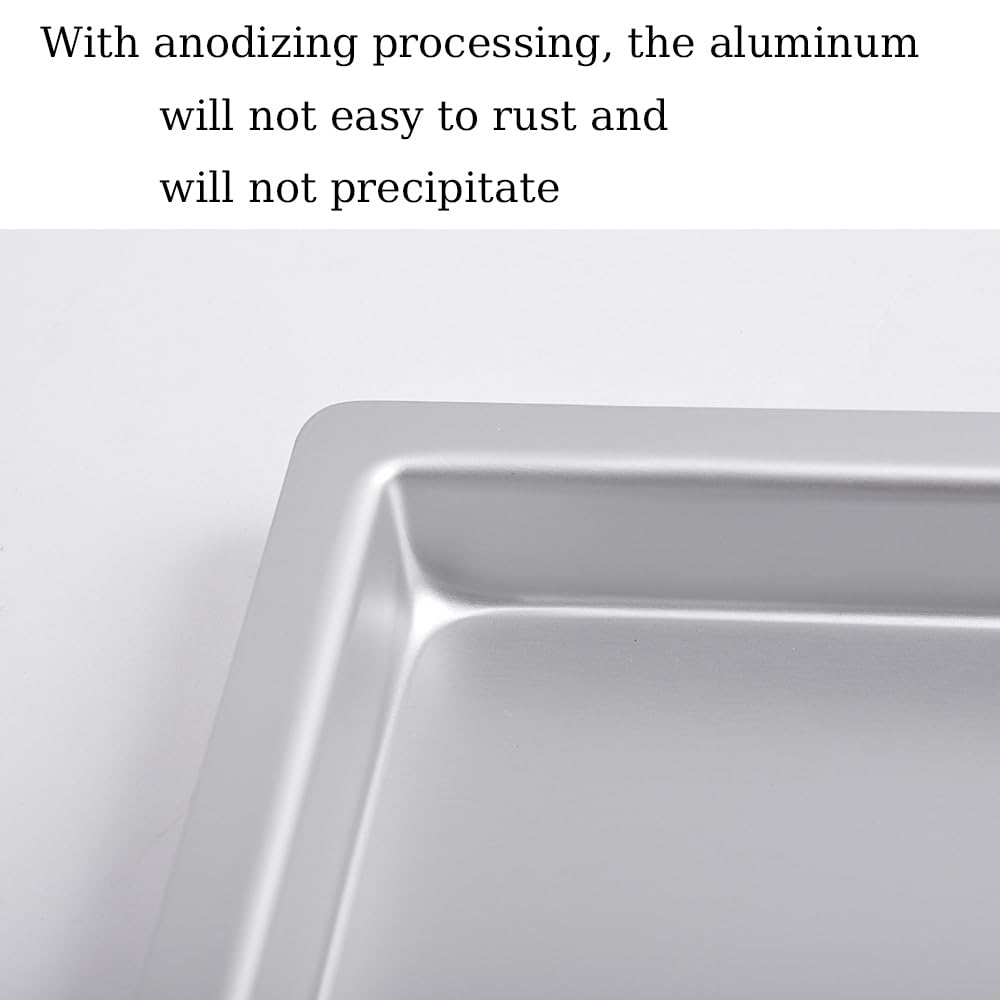 i enjoy + Cake Pan Aluminium Oblong (9" x 13" x 1") Baking Tray, Anodised Brownie Pan,Cake Tin, Silver - Image 4