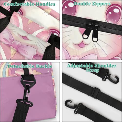 Personalized Duffel Bag for Kids Gym Bag with Name Small Dance Bag for Girls Overnight Tote Bag for Kids Cute Rabbit Travel Bag3