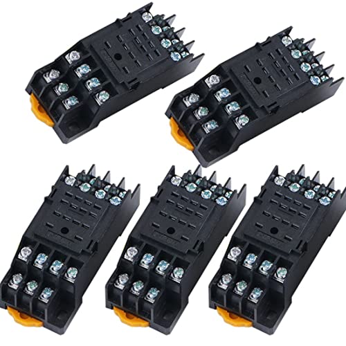 リレーソケットベース 継電器【2個 5個入り】PYF14Aリレーベースソケット14ピンピン電源適合HH54P/MY4NJ タイムリレー用トベース (5個入り)