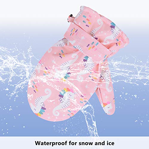 American Trends Lined Fleece Toddler Mittens Kids Winter Warm Gloves Child Ski Gloves Waterproof Snow Baby Mitten For Boys Girls Navy M thumb #3