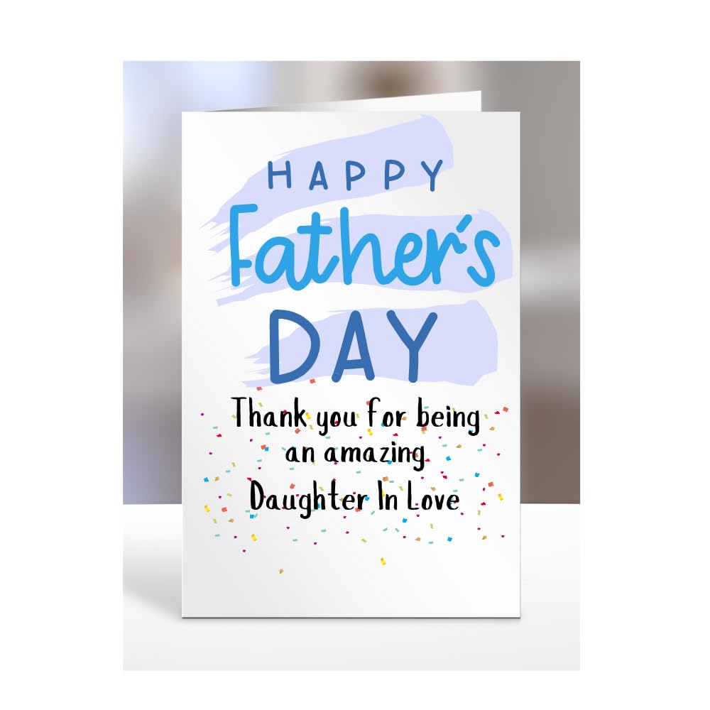 Thank you for being an amazing, Happy Father's Day Card for Daughter In Love, gifts for men, women, him, her, boy, girl, female, male, presents, from, A5-251_72