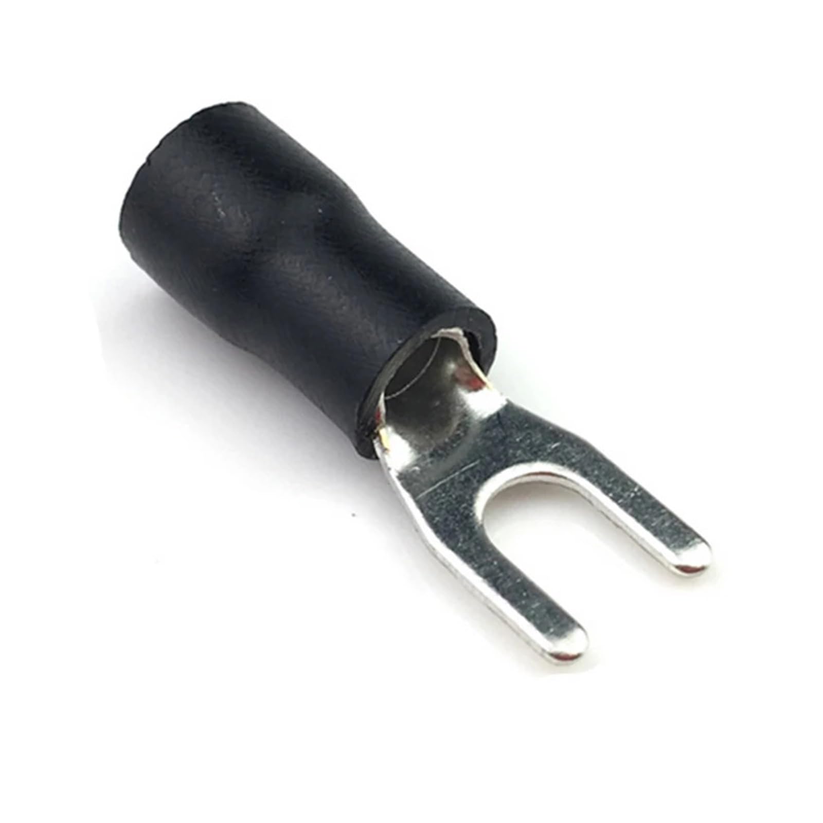 REIUAFWYGV SV3.5-6 500PCS 14-12AWG Black 1/4" Insulated Fork Wire Connector Electrical Crimp Terminal