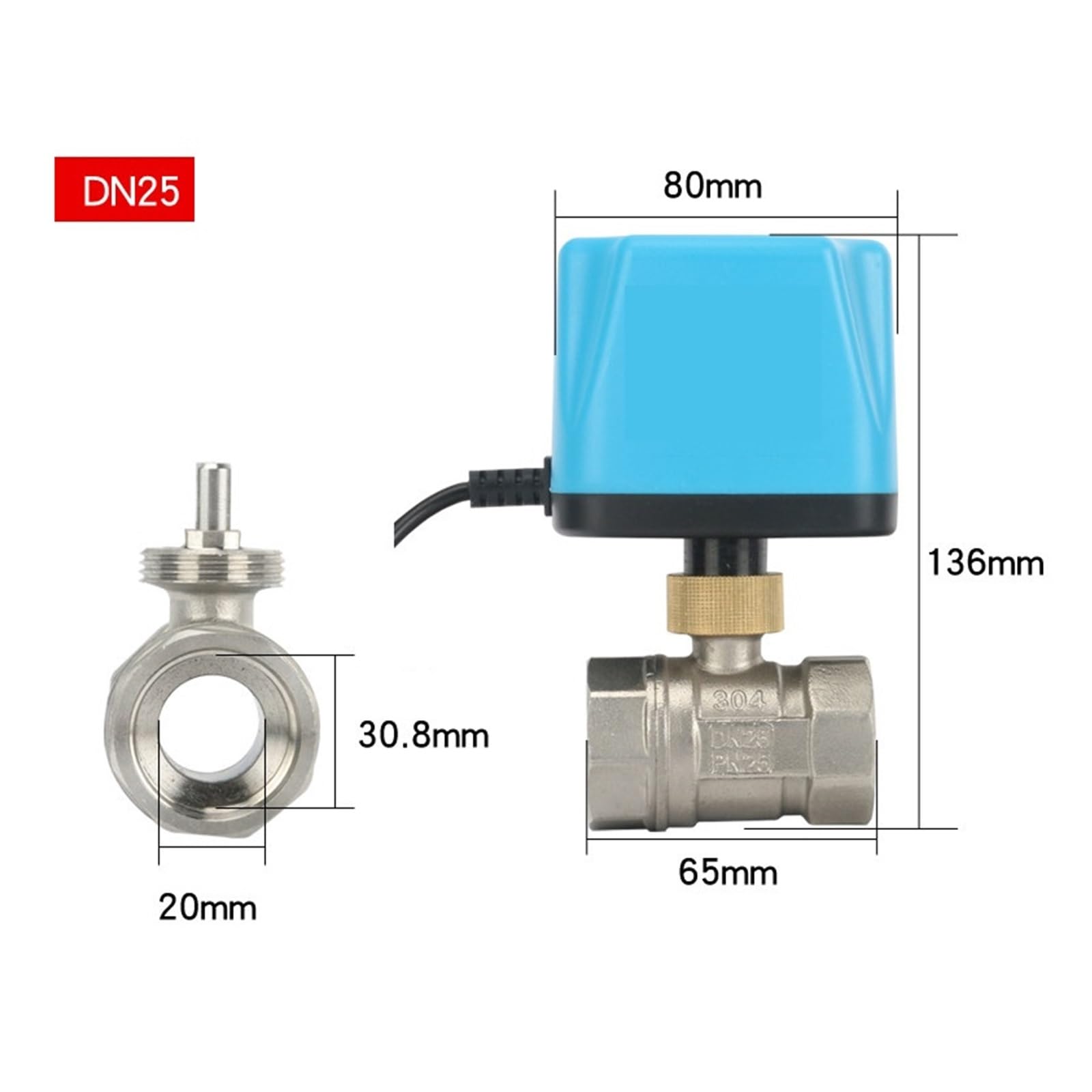 Valvola A Sfera Elettrica A 2 Fili Con A Motorizzata Normalmente Chiusa/aperta Da 1/2" 3/4" 1" In Acciaio Inossidabile Conservazione Dell'Acqua(1/2",Normally Closed,24VDC)