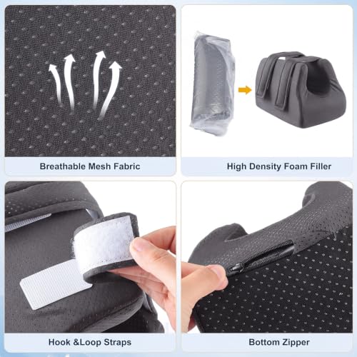 Image of Novabright 2 Pcs 3D Heel Protectors Foot Wedge Pillows Support Boot Bed Sore Pillow for Pressure Sores Bedridden Patients Relief Pressure Ankle Ulcers (Gray)