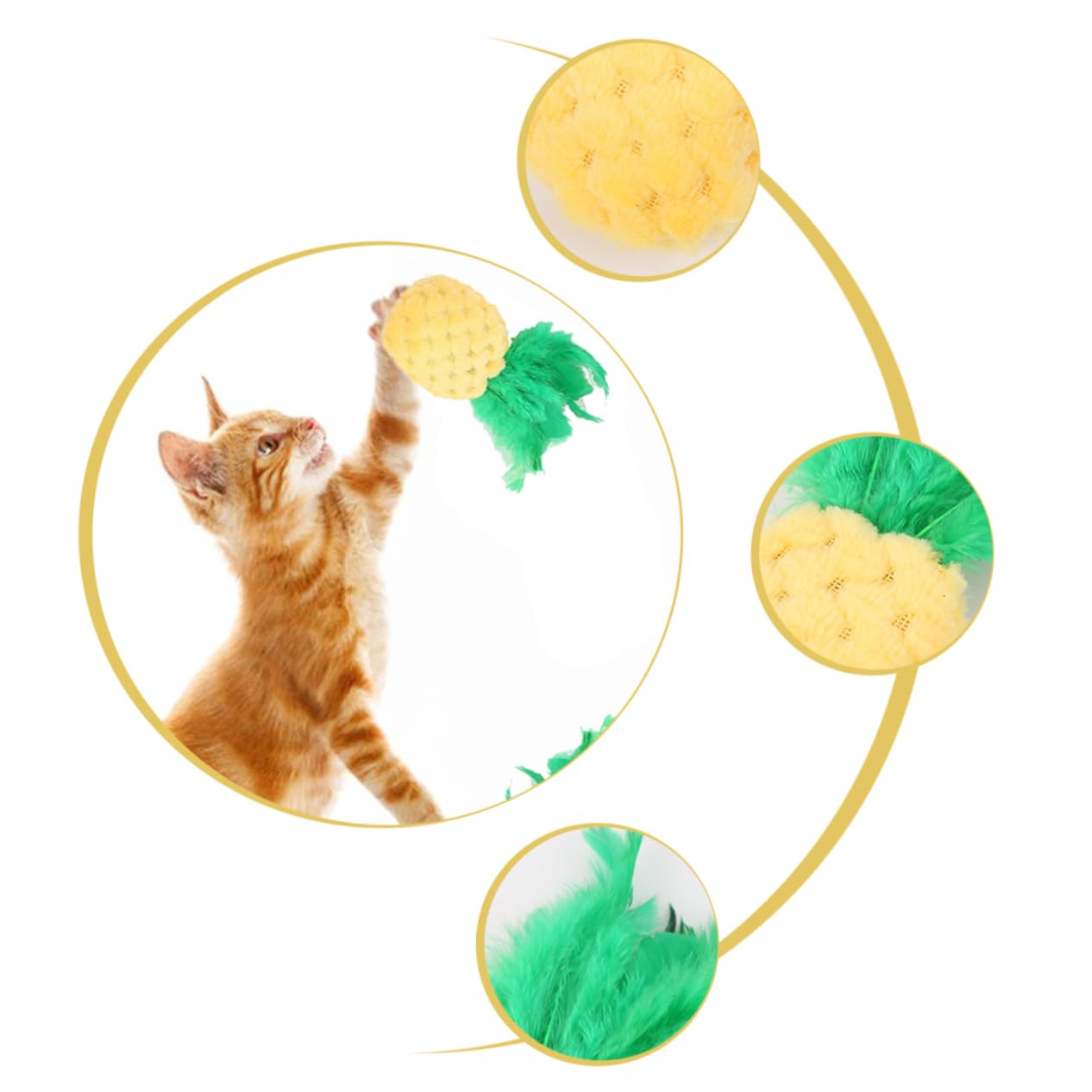 Ipetboom 4 Stuks Kat Ananas Speelgoed Bijtspeeltje Voor Huisdieren
