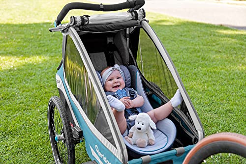 Qeridoo Babyschale für Kinderanhänger - dunkelgrau – Bild 5