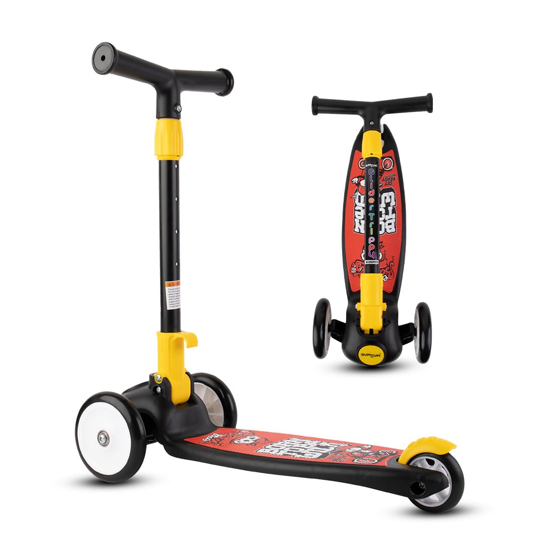 BUMTUM Smart Kick Scooter for Kids | 3 Adjustable Height Scooter, Foldable & Attractive PVC Wheels with Rare Brakes for Boys & Girls Age 5 Years (Black) (B0CSWMVSGL) Amazon Price History, Amazon Price Tracker