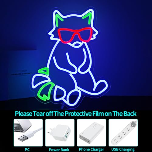 Image of Fox Neon Sign for Wall Decor Light Up Sign Led Signs for Room Party Home Wall Decor USB Powered