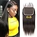 Produktbild BLISSHAIR 6x6 Lace Closure 100% Unprocessed Human Hair Brazilian Virgin Hair With Baby Hair Free Part Natural Color (Straight, 12inch)