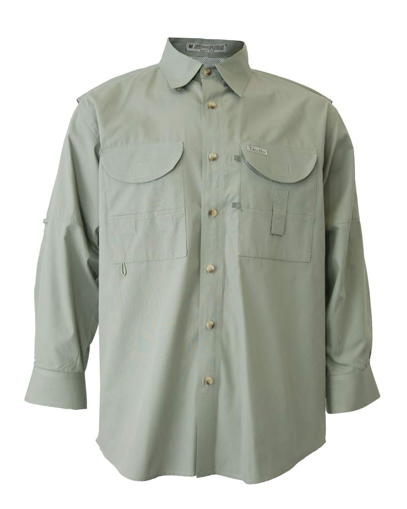 Tiger Hill Men's Long Sleeve Fishing Button Down Shirt, Breathable Outdoors Casual Lightweight Shirt