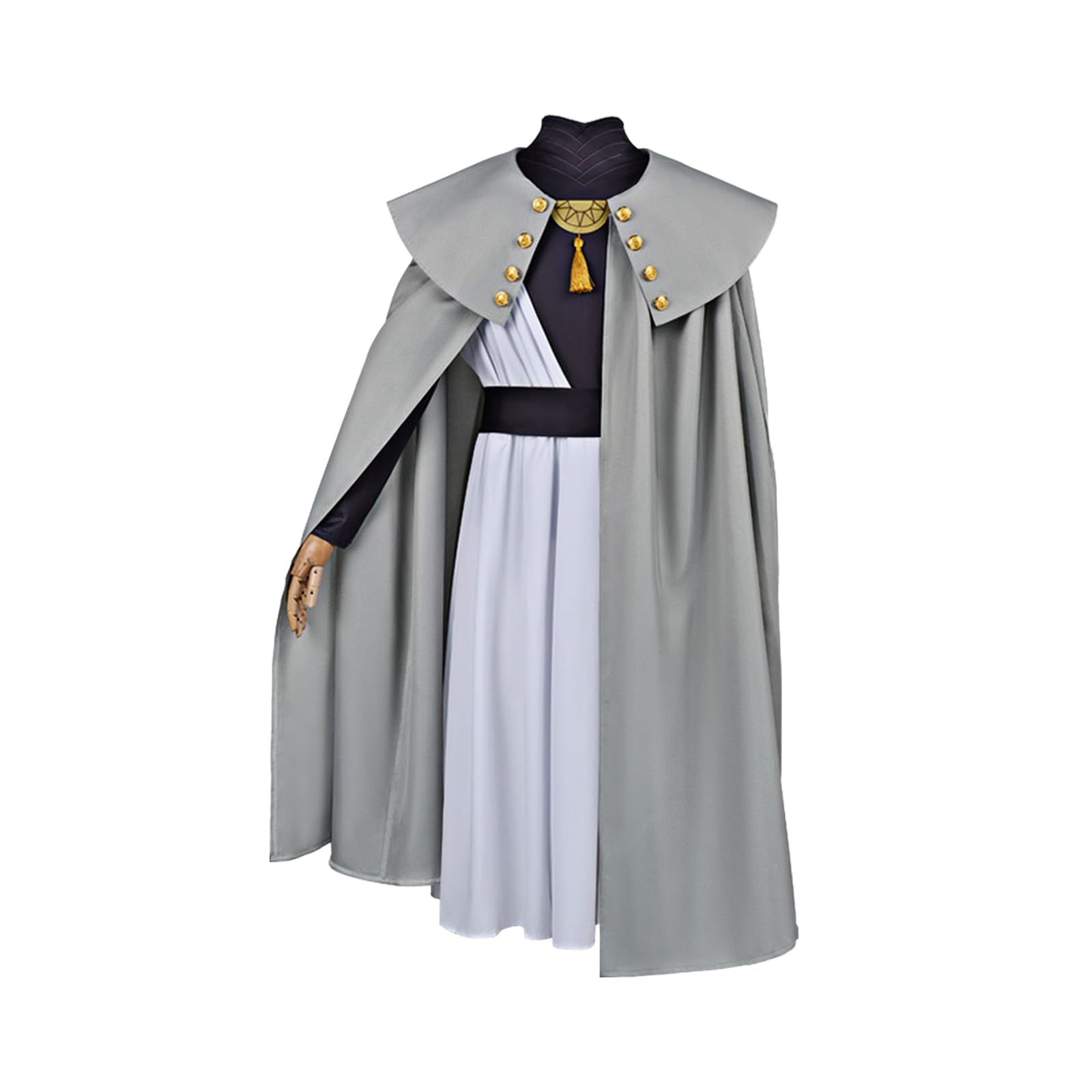 LTAKK Vintage Wizard Master Robe Qifrey Costume Medieval Magic Cloak with Hat for Men Cosplay Halloween Carnival Gray M — image 1