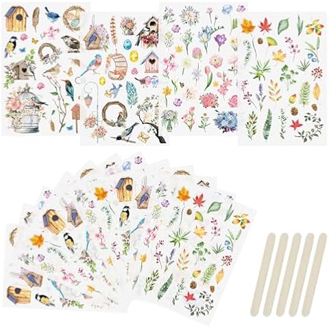 WANDIC Autocollants oiseaux et fleurs Cover