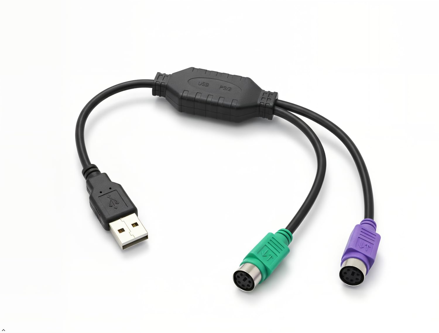 PS/2 to USB Cable, PS/2 Keyboard to USB Adapter, PS/2 Mouse and Keyboard Extension Cable -Black