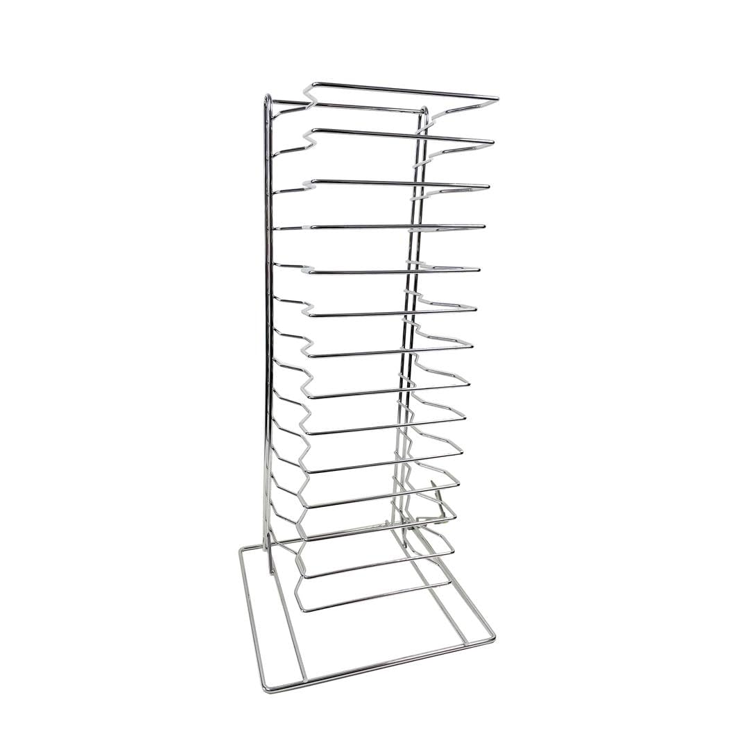 Baki Silver Pizza Pan Rack 15-Slot Shelf Stack For Stacking Pans Trays Separator Screen