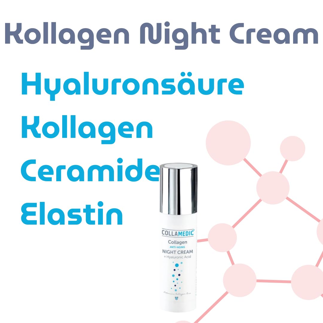 Gesichtspflege Set – Tagescreme + Nachtcreme + Augencreme – Kollagen & Hyaluron Anti Aging Hautpflege Routine - Set kombiniert Tages-, Nacht- und Augenpflege