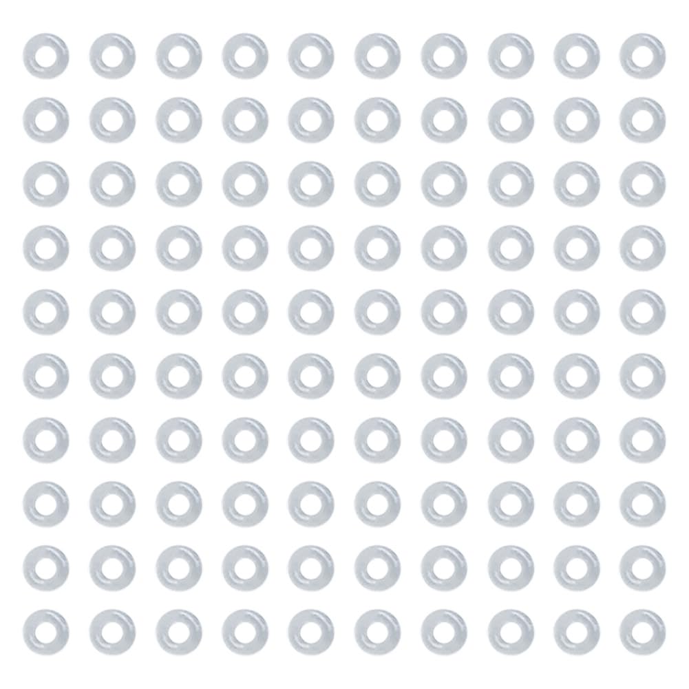 HugeDE 200 Pcs 5mm Rubber Stopper Rings Small Silicone Stopper Beads Rubber Spacer Charms Bracelet O Rings End Clasp Beads Jewelry Findings for Craft