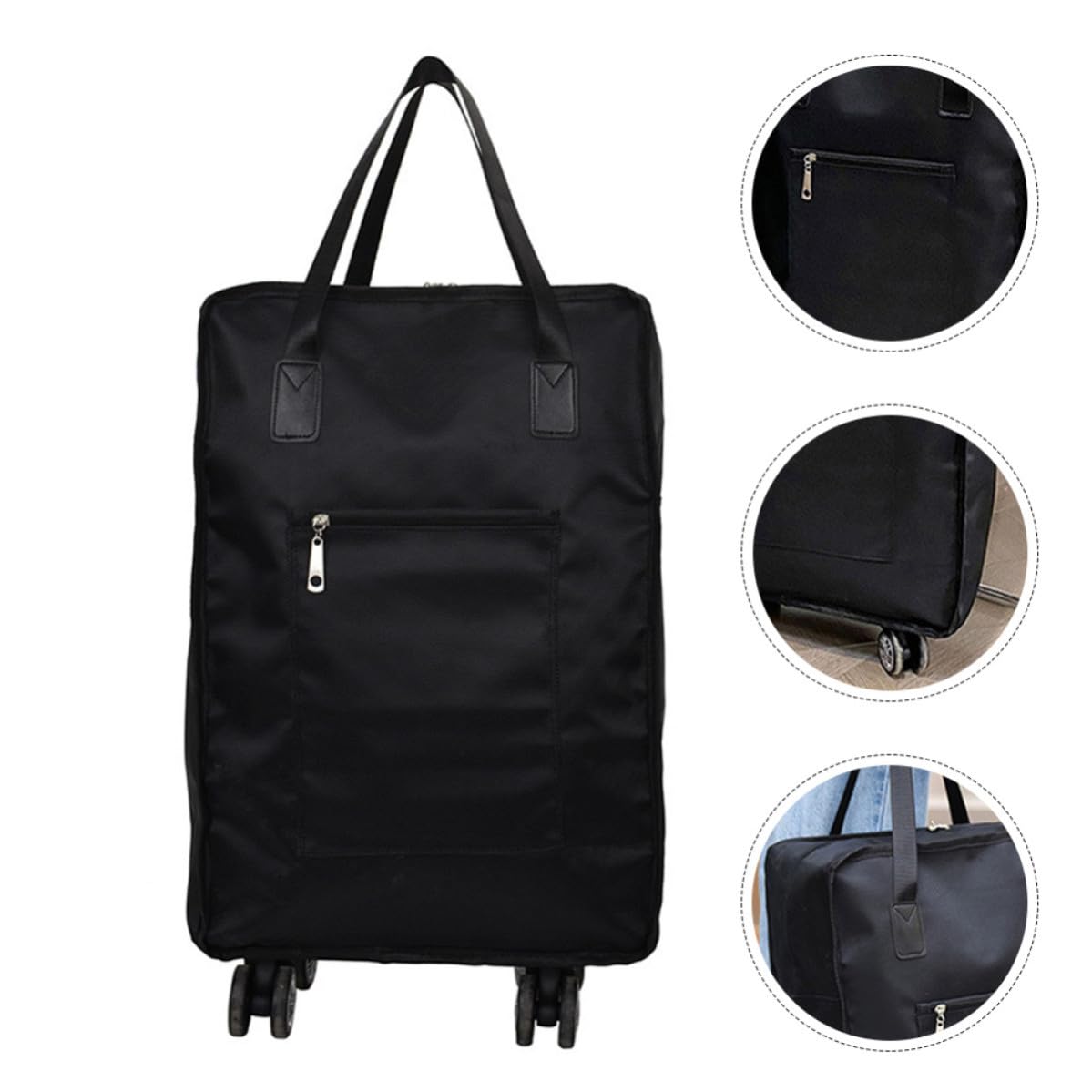 Bolsa de Viaje de Gran Capacidad Diseño Liviano y Tela Oxford, Maleta Portátil Adecuada para Equipajes de Viaje en Color Negro