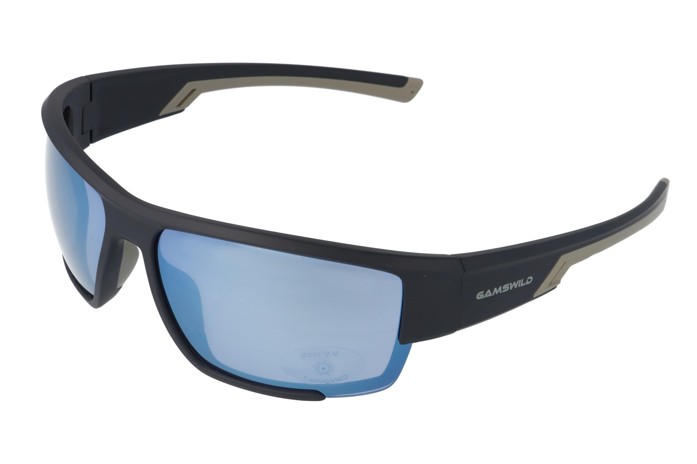 Gamswild WS7133 - Occhiali da sole sportivi da ciclismo, unisex, colore nero, blu, blu
