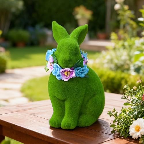 Statue de lapin pour jardin et cour extérieure : ambiance champêtre sur votre porche