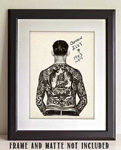 Lone Star Art Tattoo Decor - Tattooed Man - Captain Elvy - 11X14 Unframed Art Print thumb #5