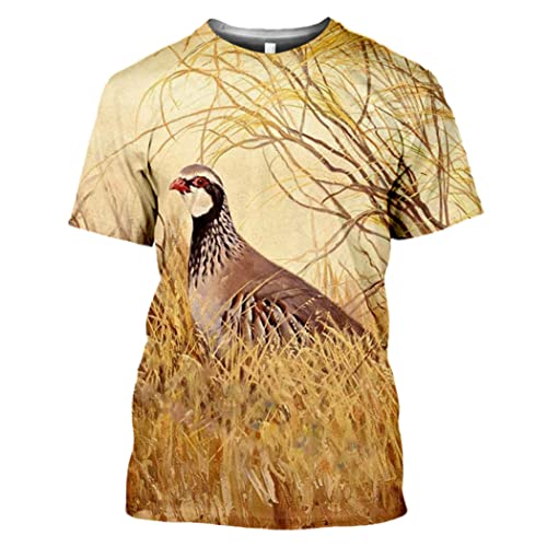 T-shirt Harajuku perdrix 3D pour homme avec manches courtes en XXXXXL
