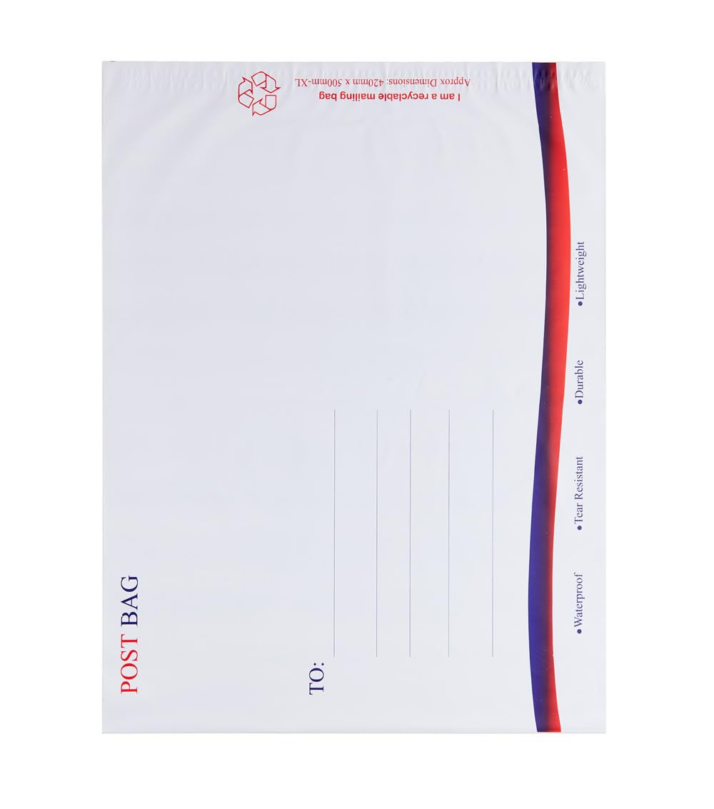 Polythene Postal Mailing Bags Pack of 50 - High Duty Peal 'n' Seal Post Mail Bags (450mm X 580mm) (420mm X 500mm)