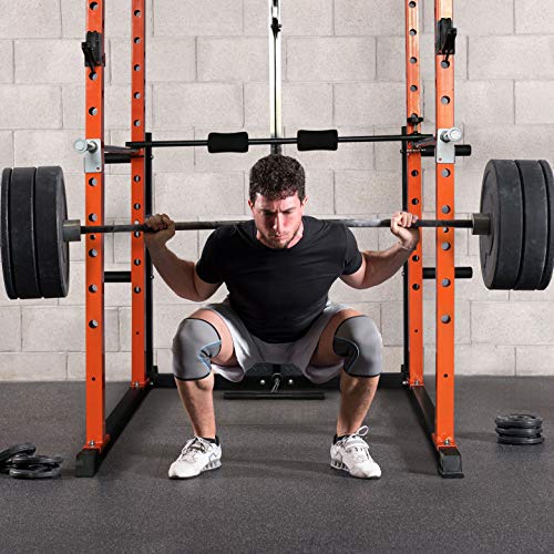 RitFit Power Cage with LAT Pull Down and 360° Landmine, 1000LB Capacity Power Rack Full Home Gym for Weightlifting, Come with J-Cups,Dip Bars and Other Attachments