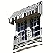 Awntech 5-Feet New Yorker Window/Entry Awning, 16-Inch Height by 30-Inch Diameter, Navy/Gray/White