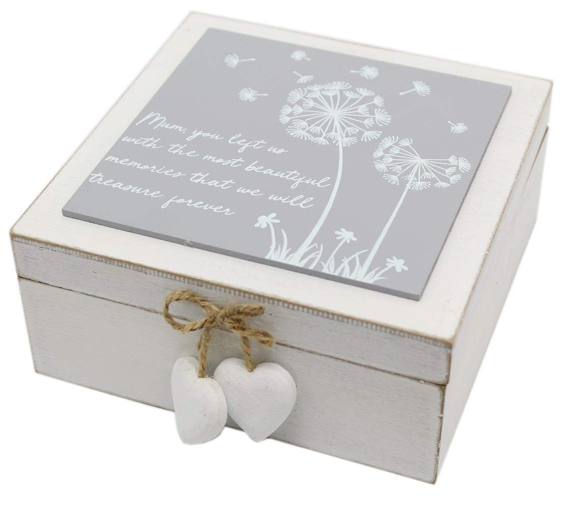 Carousel Home and GiftsWhite Wooden Bereavement Keepsake In Loving Memory Box ~ Mum
