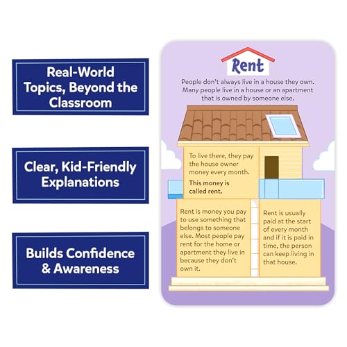Image of Skillmatics Flashcards for Kids - Learn About Real Things, 70 Cards on Money, Taxes & Concepts Schools Don't Teach, Practical Life Skills for Homeschool & Middle School, Gift for Tweens Ages 7-14
