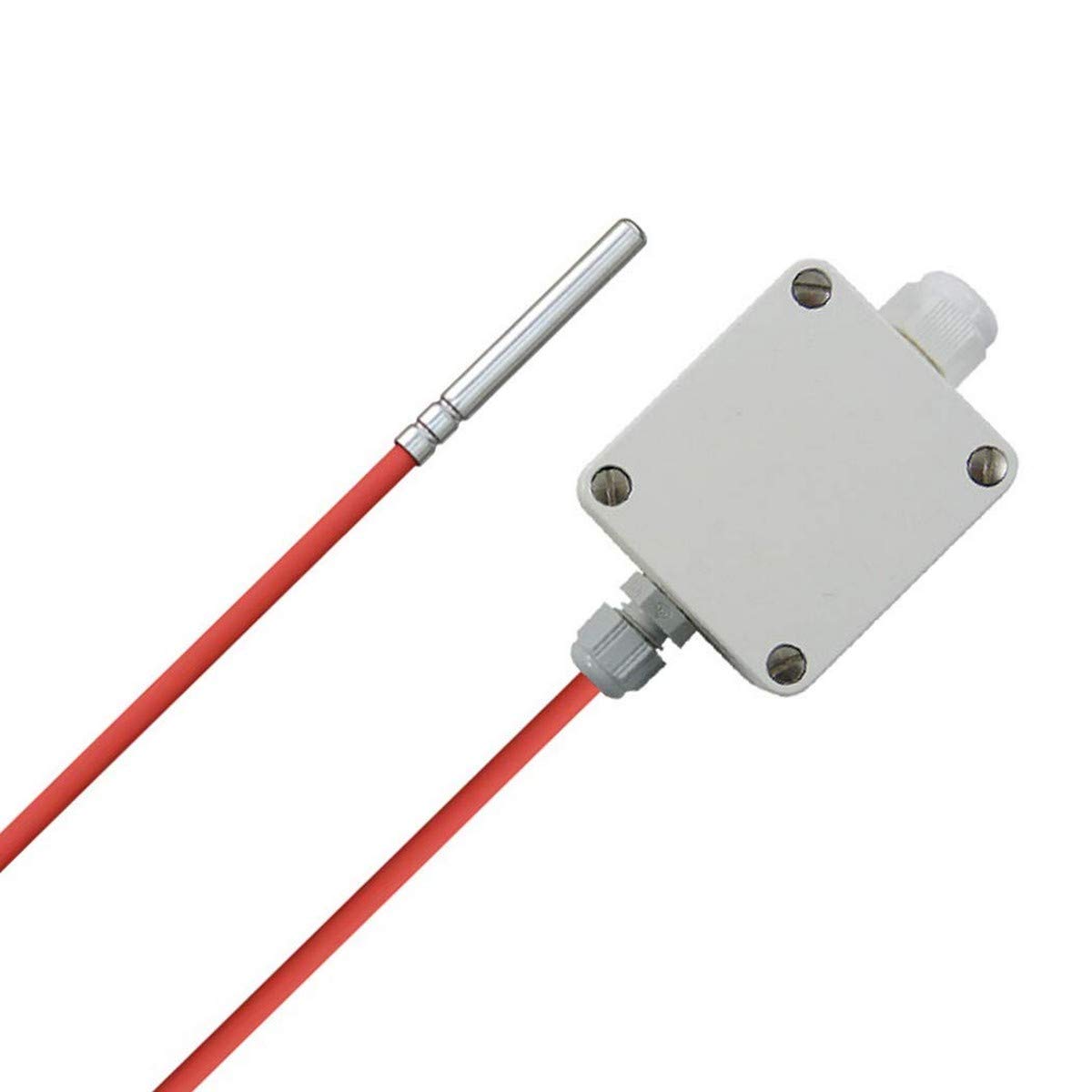 iOVEO 213HS02210 - Temperatur-Messumformer im Gehäuse mit Silikon-Anschlussleitung und Sensor PT1000, Ausgang Aktiv, Messbereich einstellbar, Temperaturfühler, 213HS02210, 10 Meter