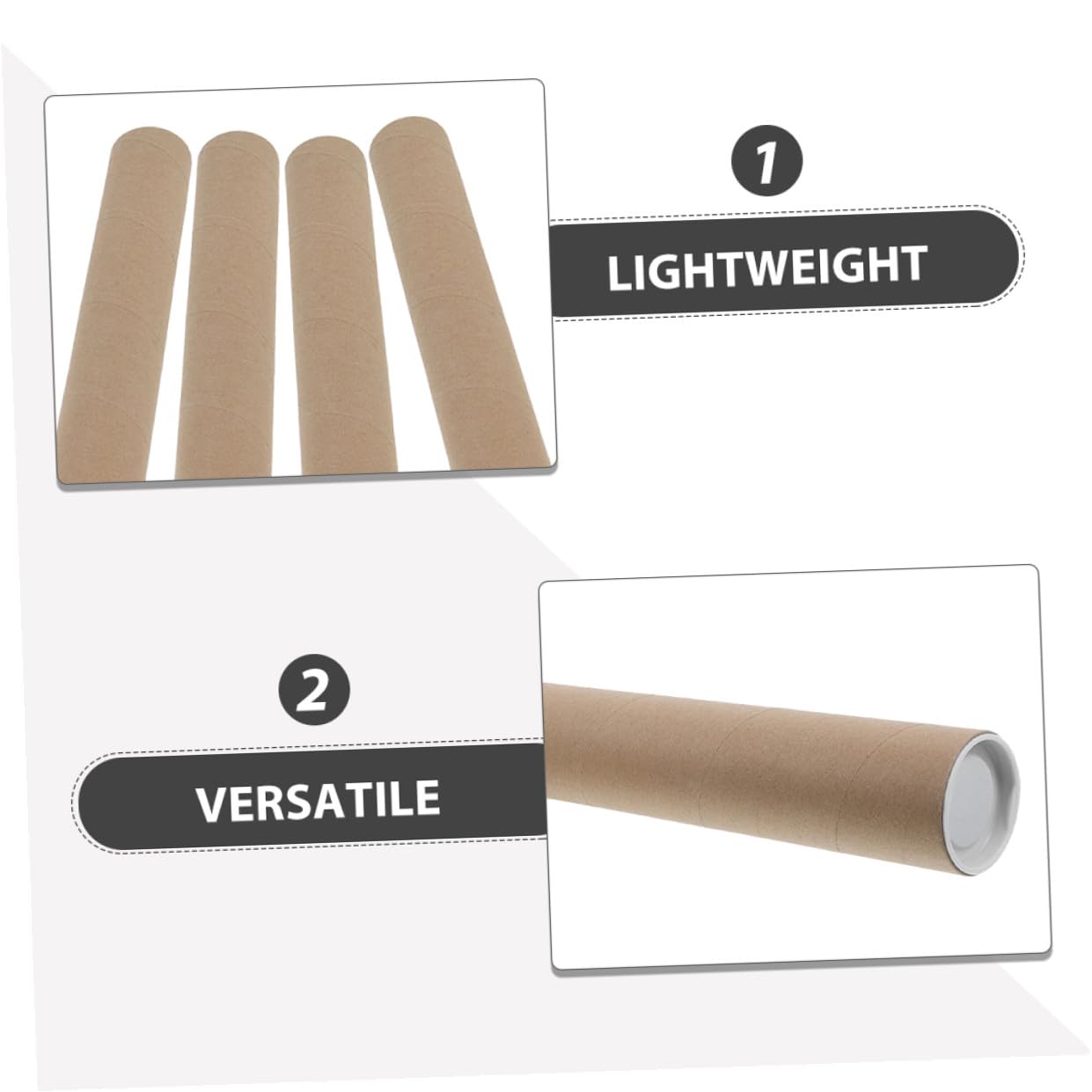 STOBAZA 10pièces Lot de Tubes Cylindriques Carton pour Expédition Affiches Estampes Cartes et Plans Robustes et Réutilisables