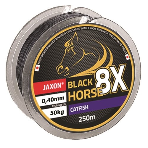 Jaxon Geflochtene Schnur Black Horse Catfish Wels Wallerschnur Braided Line 250m (0,09€/m) (0,40mm/Tragkraft 50kg)