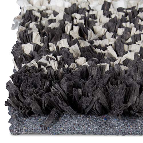 Relaxdays 2 Piece Bathroom Accessory Set in Paper Shaggy Design, For Heated Floors, Washable, Bath Pedestal Toilet Mat, 80 x 50 cm, Brown/Beige, Cotton, 50 x 80 x 5 cm