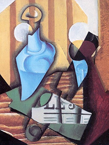 Still Life With Bottle And Glass By Juan Gris Abstract Cubism Accent Tile Mural Kitchen Bathroom Wall Backsplash Behind Stove Range Sink Splashback One Tile 6"X8" Ceramic, Matte #TOP25
