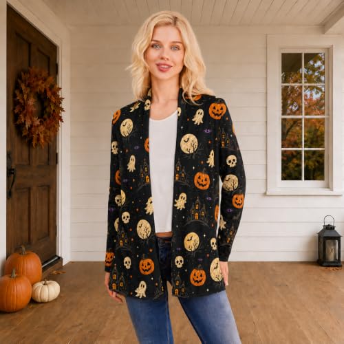 Image of Oil Painting Shirt Van Gogh Gift Starry Night Long Open Front Cardigans for Women Long Sleeve Clothing Lightweight Sweater