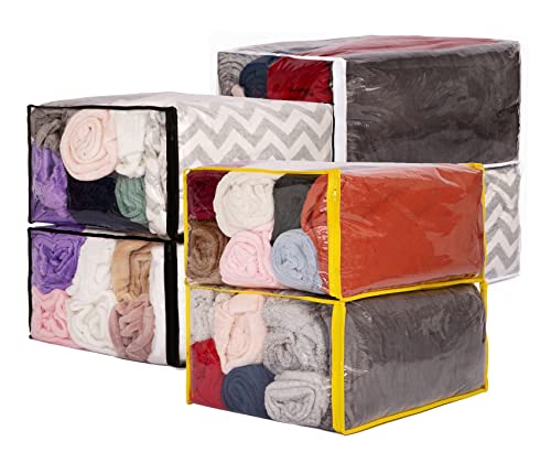 DoYiKe Clear Vinyl Zippered Storage Bags with Zipper for Blanket, Pillow, Quilts, Clothes, Bedding, Sweater, Clothing