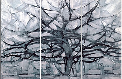 Amazon.co.jp: Piet Mondrian Stretched Canvas Print – グレー