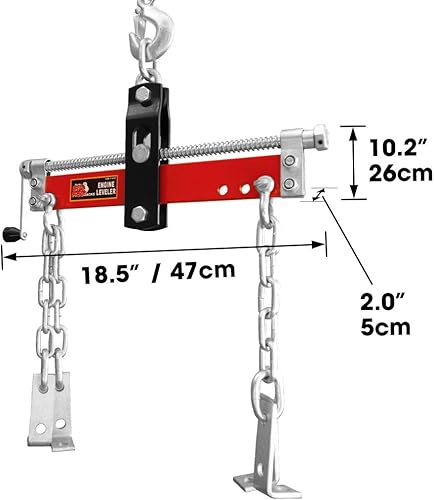 Miniatura 7 de BIG RED Torin Soporte de acero para motor con accesorio nivelador de motor (T26801 + T32100)