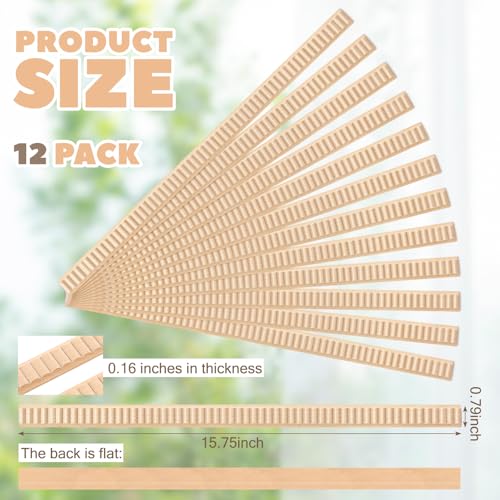 Nuanchu 12 Pcs Unfinished 3D Decorative Wood Trim Molding 15.75inch Decorative Wood Molding Cute DIY Trim for Home Wall Cabinet Shelf Window Door(Wavy,20mm) - Image 3