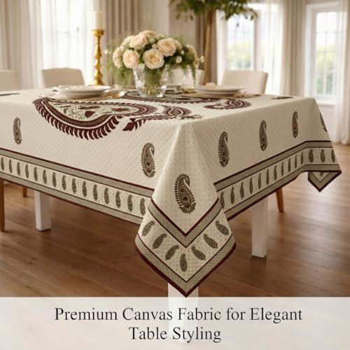 Image of STITCHNEST 'Tavola Luxe Series' Dining Table Cover 60x90 Inches | 6 Seater - 8 Seater Rectangular Dining Table Cover | Premium Fabric, Washable & Colour Fast