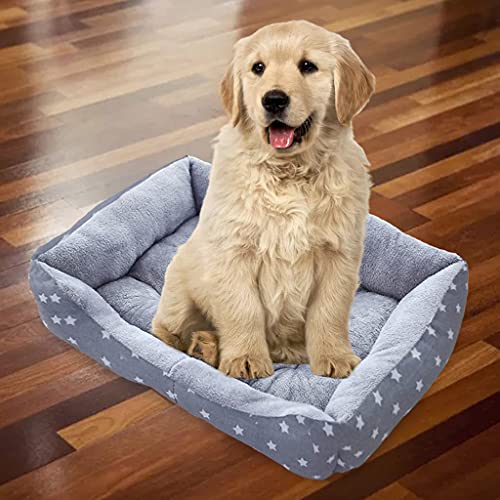 Baoblaze -Hundebetten Weiche Haustierbettwäsche Winter Warmes Schlafbett Hausnest für kleine mittelgroße Hunde Katze, Grauer Stern L