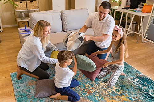 Lahome Modern Abstract Area Rugs 5x7, Large Washable Rugs for Living Room Bedroom Non Slip, Colorful Indoor Floor Carpet for Dining Room Apartment Dorm Kids Nursery Home Decor