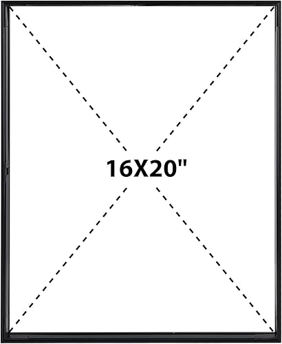 Miniatura 5 de Frametory, Marco de fotos flotante de 16 x 20 pulgadas, marco de fotos de metal, cristal real, para montaje en pared o mesa (negro, paquete de 2)