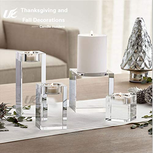 image for AiFanS Glass Tealight Holders Centerpiece,Crystal Candle Holders Decor