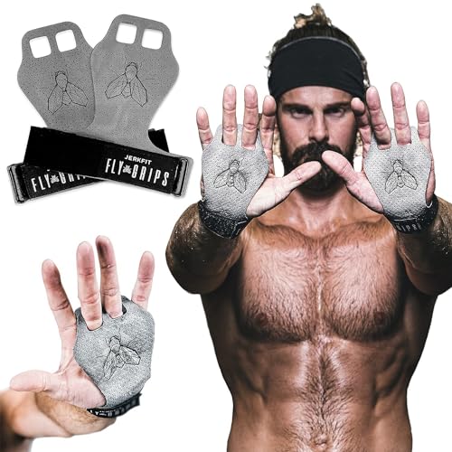 JerkFit フライグリップ 100%ビーガン軽量グローブ 超ハンドグリップ ウエイトリフティング パワーリフティング プルアップ WOD 体操 クロスフィット 手のひら全体保護 裂けや水疱防止
