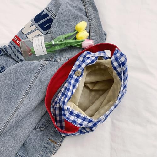 Checkered Crossbody Bag Gingham Shoulder Tote Bag for Women Casual Checkered Canvas Hobo Purse Vintage Plaid Slouchy Alt Bags4