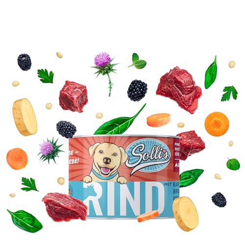 Sollis Hundefutter Nassfutter für Hunde | 0% Getreide | 0% Zucker | Natur pur in verschiedenen Sorten & Größen (Klassik Mix, 24x200g)